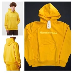 NWT Pharrell Williams X Adidas Human race yellow basic pullover hoodie.
